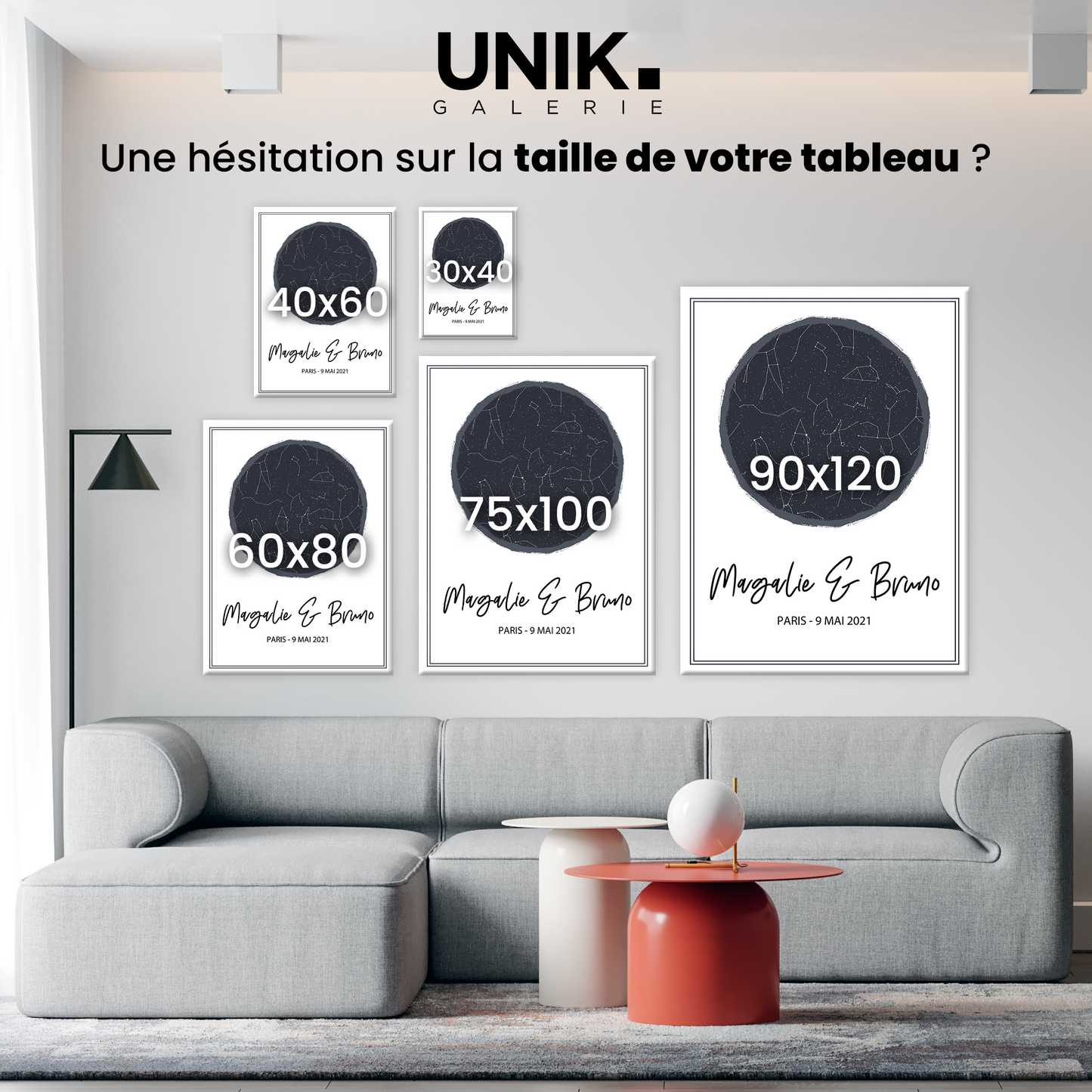 Tableau Couple Personnalisable "Constellation"