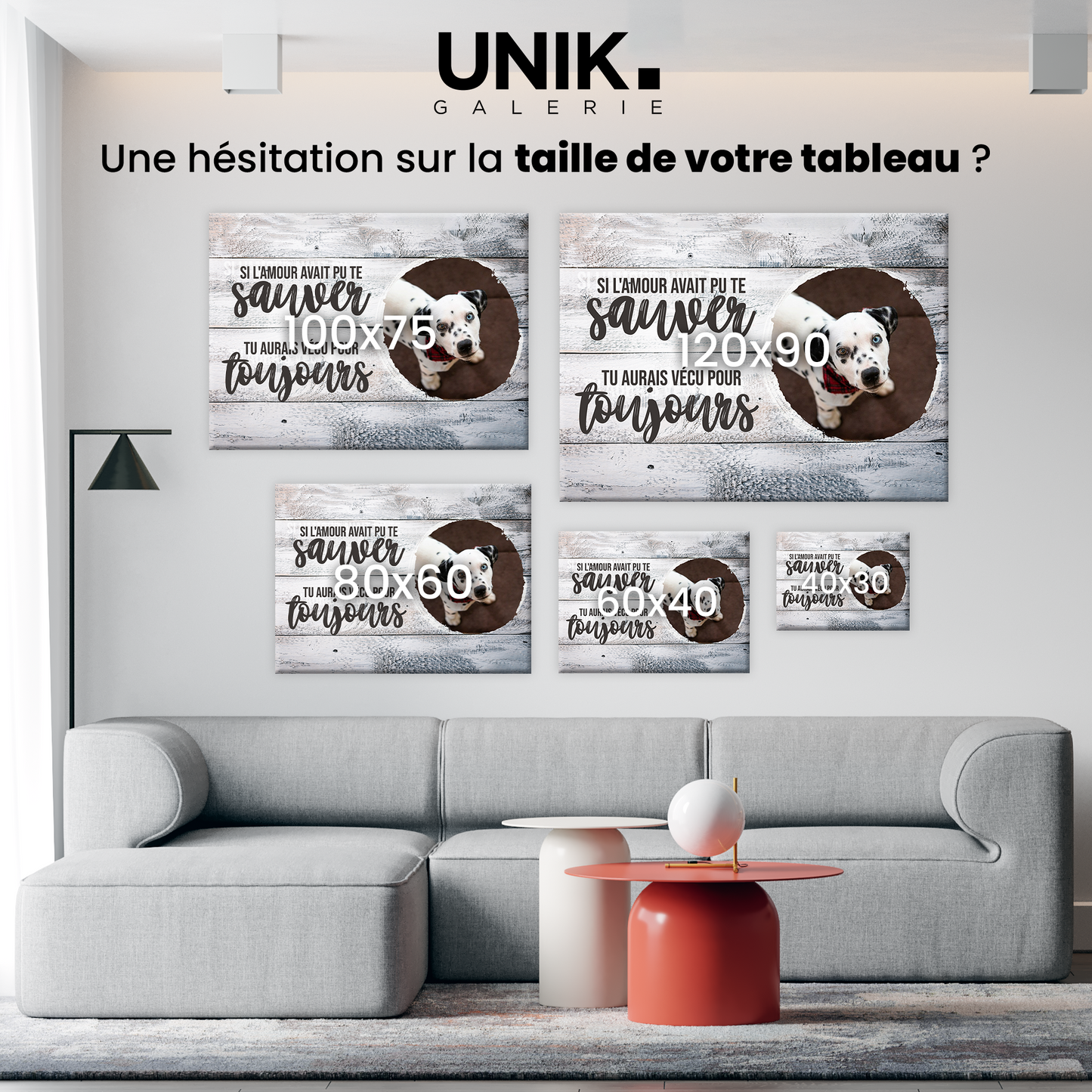 Tableau Animaux Personnalisable "Si l'amour avait pu te sauver"