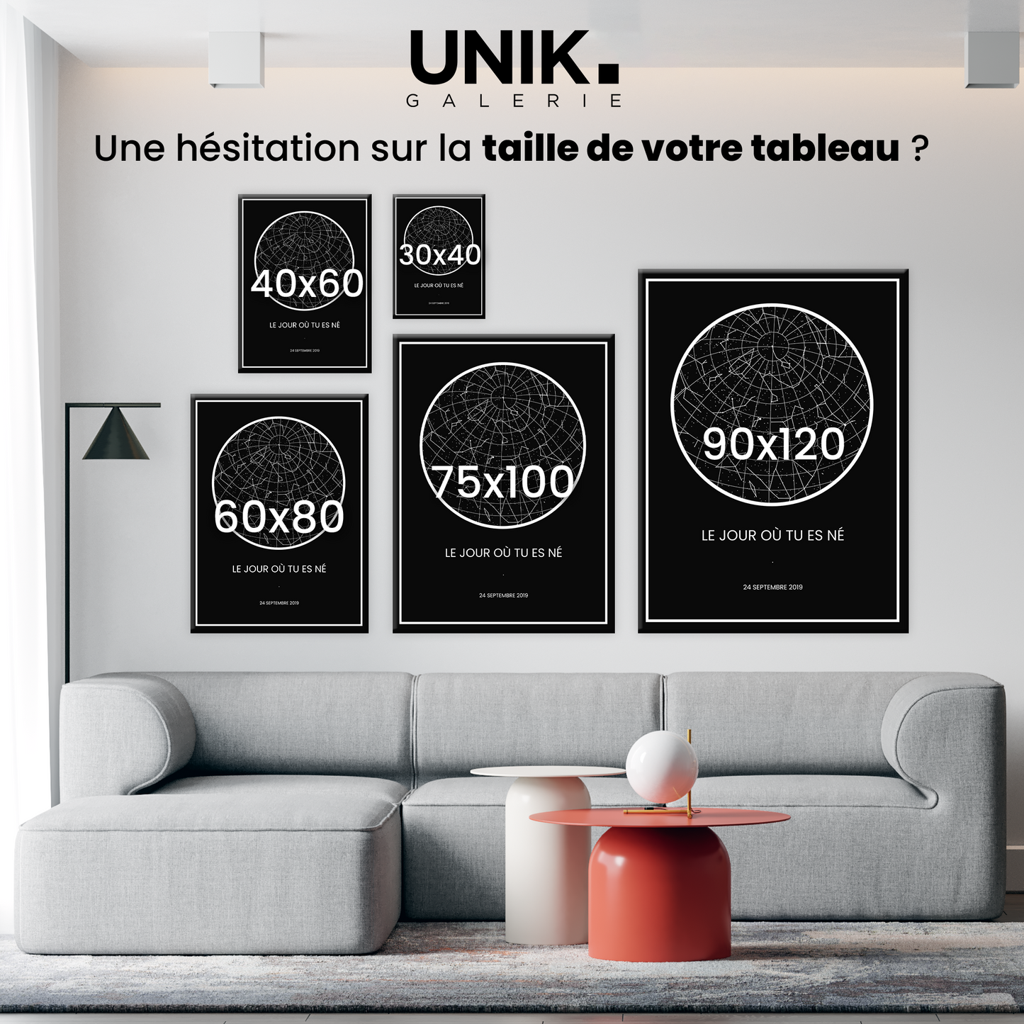 Tableau Naissance Personnalisable "L'univers à ce moment"