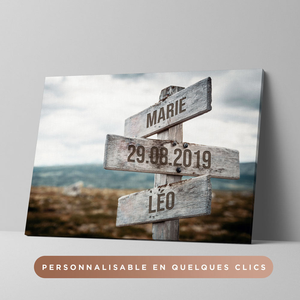 Tableau Prénoms Couple Personnalisable