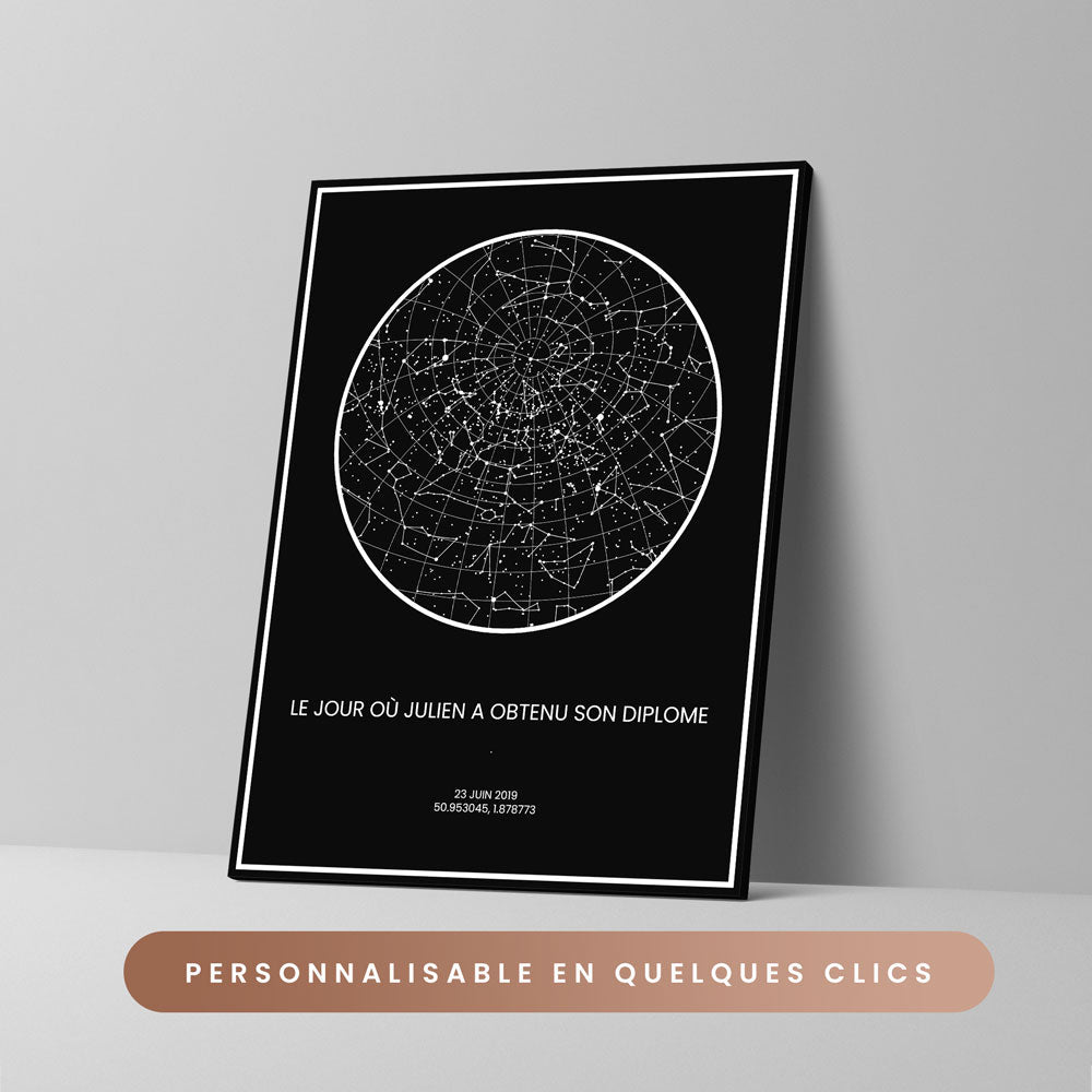Tableau Naissance Personnalisable "L'univers à ce moment"