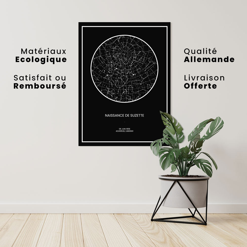 Tableau Naissance Personnalisable "L'univers à ce moment"