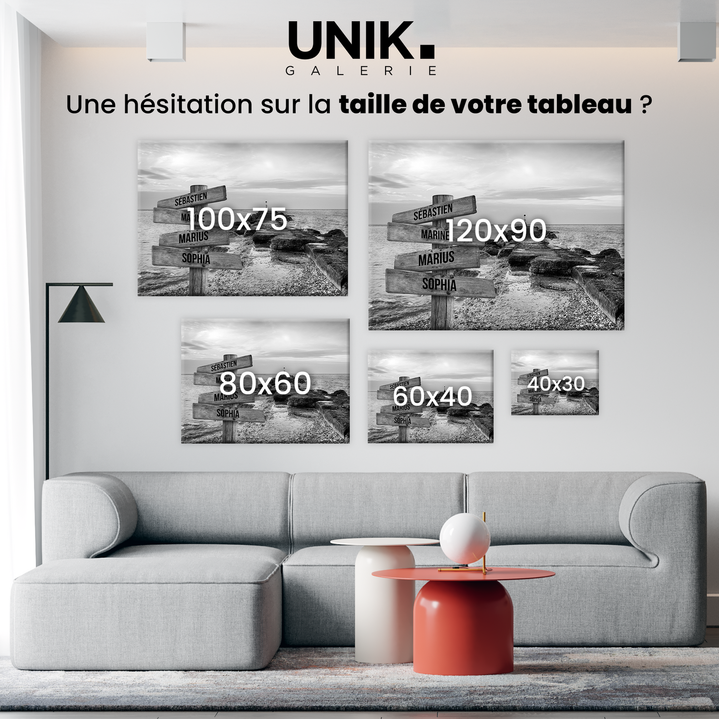 Tableau Prénoms Personnalisable "Ponton de Mer"
