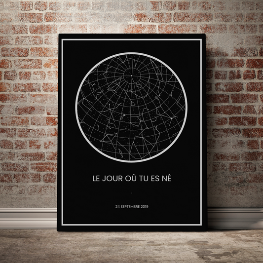 Tableau Naissance Personnalisable "L'univers à ce moment"
