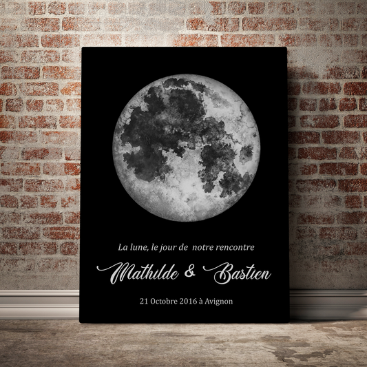 Tableau Couple Personnalisable "Moon"