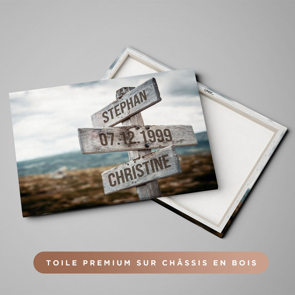 Tableau Prénoms Couple Personnalisable